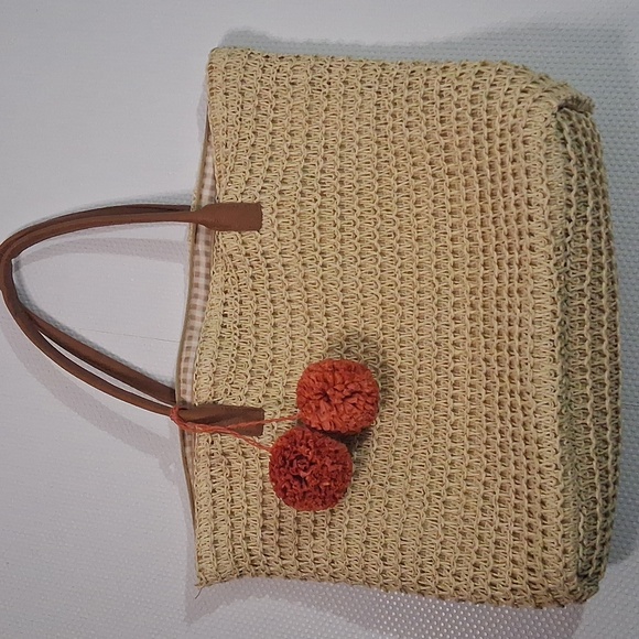 Target Handbags - Target Beige Tote with Orange Accents